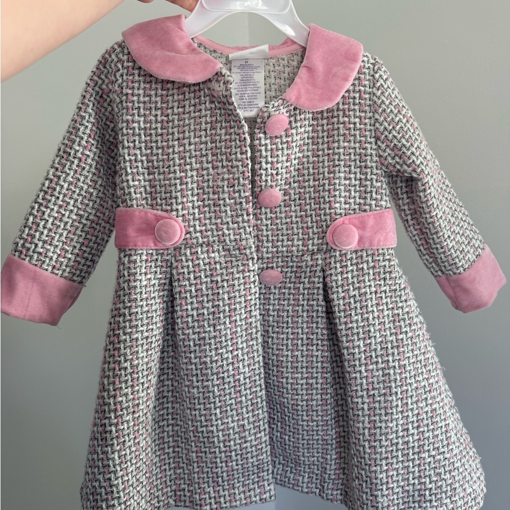 Charming Pink and Gray Kids Coat